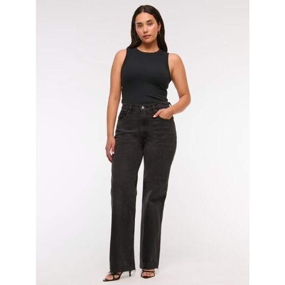 Abercrombie & Fitch The 90's relaxed High Rise Black Jeans - Picture 2 of 5